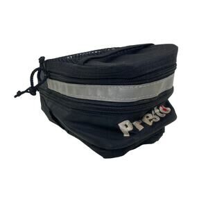 Presto Under Seat Bike Saddle Bag Pouch Black White Reflective Embroidered Logo